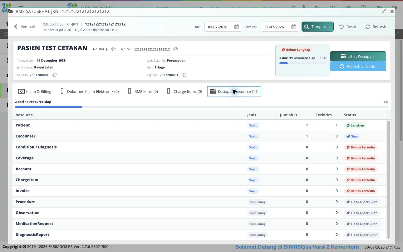 Kesiapan resource pada Portal RME