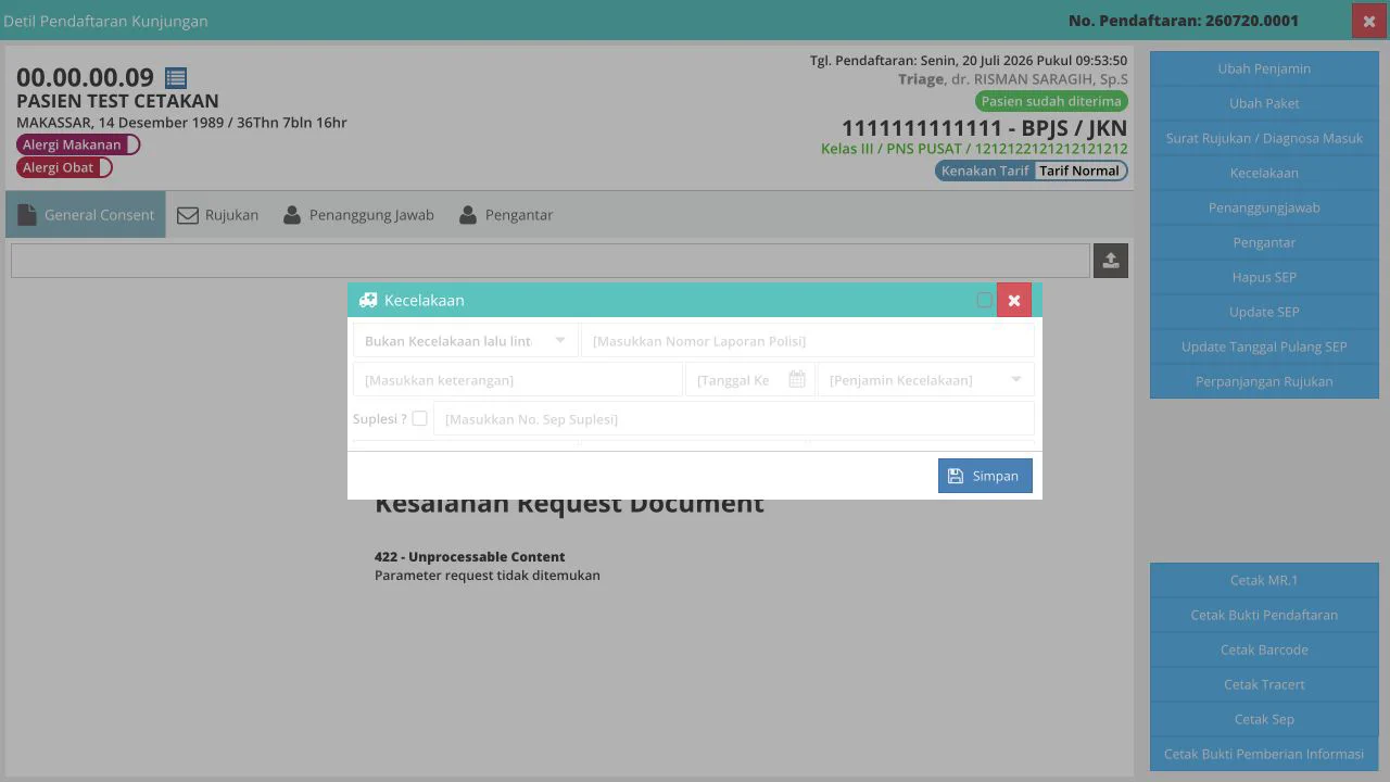 Form perubahan data kecelakaan